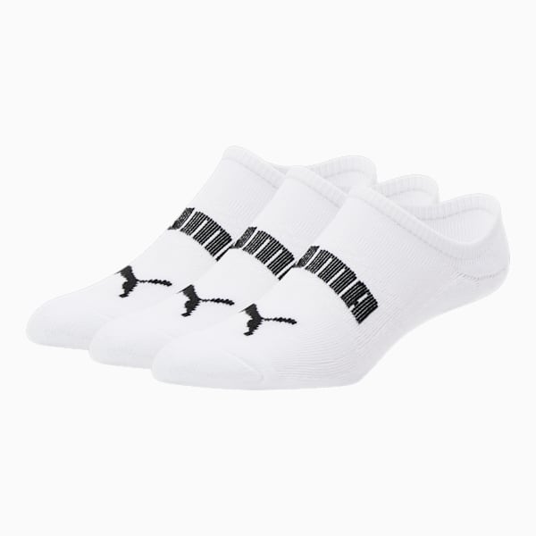 Men's Half-Terry No-Show Socks [3 Pack], WHITE / BLACK